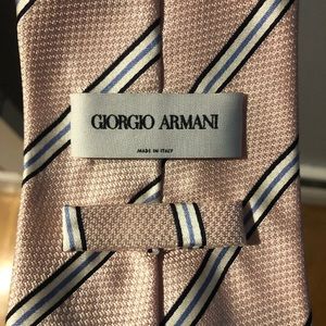 Giorgio Armani Tie Light Pink with Blue Stripes